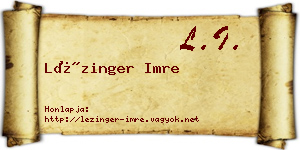 Lézinger Imre névjegykártya